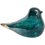 Presse papier oiseau verre bleu oc�an 13x8x9cm