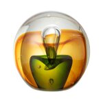 Paris prix - presse - papier en verre 'goutte' 10cm ambre & vert