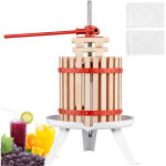 Mophorn - vevor pressoir a fruits manuel 12 l pressoir a vin en bois massif avec 6 blocs de pressage ...