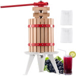 Pressoir a fruits manuel 6 l, presse a vin avec panier en bois massif avec 8 blocs, presse - agrumes ...