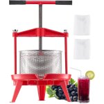 Pressoir a fruits manuel 9 l, presse a vin panier en acier inoxydable, avec poignee en t et structure ...