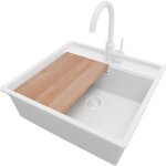 Primagran - evier d'angle en granit 56x53cm, lavabo cuisine 1 bac + kit de vidage + accessoire, Évier ... Primagran - evier d'angle en granit 56x53cm, lavabo cuisine 1 bac + kit de vidage + accessoire, Évier ...