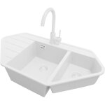 Primagran - evier d'angle en granit 90x50cm, lavabo cuisine 1, 5 bacs + kit de vidage + accessoire, Évier ... Primagran - evier d'angle en granit 90x50cm, lavabo cuisine 1, 5 bacs + kit de vidage + accessoire, Évier ...