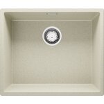 Primagran - evier cuisine 56 x 47 cm evier en granit 1 bac + siphon classique, lavabo cuisine de beige ...