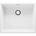 Primagran - evier cuisine en granit 56x47cm, lavabo 1 bac + kit de vidage, vier  encastrer au meuble ...