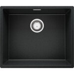 Primagran - evier cuisine en granit 56x47cm, lavabo 1 bac + kit de vidage, vier  encastrer au meuble ...