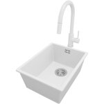 Primagran - evier cuisine en granit 36x47cm, lavabo 1 bac + robinet 40x20cm + kit de vidage, �vier � ...