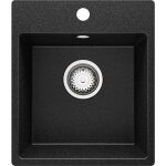 Primagran - evier cuisine en granit 38x44cm, lavabo 1 bac + kit de vidage, vier  encastrer au meuble ...