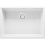 Primagran - evier cuisine en granit 66x47cm, lavabo 1 bac + kit de vidage, �vier � encastrer au meuble ...