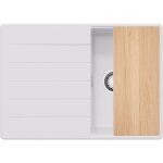 Primagran - evier cuisine en granit 70x50cm, lavabo 1 bac + kit de vidage + planche  dcouper, vier ...