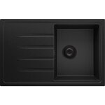 Primagran - evier cuisine en granit 78x50cm, lavabo 1 bac + kit de vidage, Évier à encastrer au meuble ... Primagran - evier cuisine en granit 78x50cm, lavabo 1 bac + kit de vidage, Évier à encastrer au meuble ...