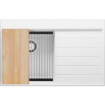 Primagran - evier cuisine en granit 78x50cm, lavabo 1 bac + kit de vidage + accessoires, �vier � encastrer ...