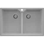 Primagran evier cuisine en granit 78x50cm, lavabo 2 bacs + kit de vidage, vier  encastrer au meuble ...