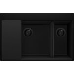 Primagran evier cuisine en granit 78x50cm, lavabo 2 bacs + kit de vidage + planche � d�couper, �vier ...