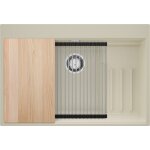 Primagran evier cuisine en granit 78x53cm, lavabo 1 bac + kit de vidage + accessoires, �vier � encastrer ...