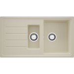 Primagran evier cuisine en granit 90x50cm, lavabo 1, 5 bacs + kit de vidage, �vier � encastrer au meuble ...