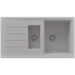 Primagran evier cuisine en granit 90x50cm, lavabo 1, 5 bacs + kit de vidage, �vier � encastrer au meuble ...