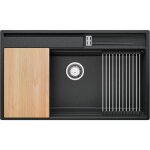 Primagran - evier cuisine en granit 88x53cm, lavabo 1 bac + kit de vidage + accessoires, Évier à encastrer ... Primagran - evier cuisine en granit 88x53cm, lavabo 1 bac + kit de vidage + accessoires, Évier à encastrer ...