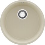 Primagran evier cuisine granit rond 46x46cm, evier 1 bac + kit de vidage, lavabo cuisine au meuble 50cm ...