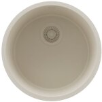 Primagran evier cuisine granit rond 46x46cm, evier 1 bac + kit de vidage, lavabo cuisine au meuble 50cm ...