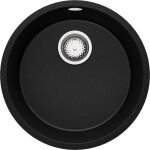 Primagran - evier cuisine granit rond 46x46cm, evier 1 bac + kit de vidage, lavabo cuisine au meuble ... Primagran - evier cuisine granit rond 46x46cm, evier 1 bac + kit de vidage, lavabo cuisine au meuble ...