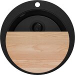 Primagran - evier cuisine granit rond 53x53cm, evier 1 bac + kit de vidage + planche à découper, lavabo ... Primagran - evier cuisine granit rond 53x53cm, evier 1 bac + kit de vidage + planche à découper, lavabo ...