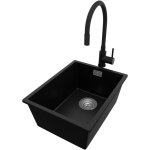 Primagran - evier sous plan 36x47cm, evier en granit 1 bac + robinet 40x38cm + kit de vidage, �vier au ...