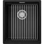 Primagran - evier sous plan 41x47cm, evier en granit 1 bac + kit de vidage + gouttoir enroulable, vier ...
