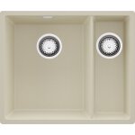 Primagran evier sous plan 56x47cm, evier en granit 1, 5 bacs + kit de vidage, �vier au meuble 60cm - ...