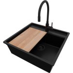 Primagran - evier sous plan 56x53cm, evier en granit 1 bac + robinet 40x38cm + kit de vidage + planche ... Primagran - evier sous plan 56x53cm, evier en granit 1 bac + robinet 40x38cm + kit de vidage + planche ...