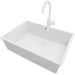 Primagran - evier sous plan 66x47cm, evier en granit 1 bac + robinet 32x20cm + kit de vidage, �vier au ...