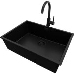 Primagran evier sous plan 66x47cm, evier en granit 1 bac + robinet 32x20cm + kit de vidage, �vier au ...