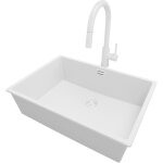 Primagran - evier sous plan 66x47cm, evier en granit 1 bac + robinet 40x20cm + kit de vidage, vier au ...