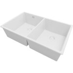 Primagran evier sous plan 76x47cm, evier en granit 2 bacs + kit de vidage, vier au meuble 80cm - london ...