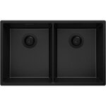 Evier sous plan 76x47cm, evier en granit 2 bacs + kit de vidage, vier au meuble 80cm - london twin, ...
