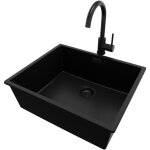 Primagran - evier sous plan 56x47cm, evier en granit 1 bac + robinet 32x20cm + kit de vidage, Évier au ... Primagran - evier sous plan 56x47cm, evier en granit 1 bac + robinet 32x20cm + kit de vidage, Évier au ...