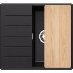 Primagran - evier cuisine en granit 55x50cm, lavabo 1 bac + kit de vidage + planche  dcouper, vier ...