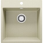 Primagran - vier cusine en granit 48x50 cm, lavabo cuisine 1 bac + kit de vidage, vier au meuble 50cm, ...