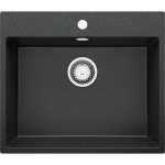 Primagran - evier cuisine en granit 58x50cm, lavabo 1 bac + kit de vidage, vier  encastrer au meuble ...