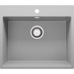 Primagran - evier cuisine en granit 58x50cm, lavabo 1 bac + kit de vidage, vier  encastrer au meuble ...
