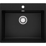 Primagran - evier cuisine en granit 58x50cm, lavabo 1 bac + kit de vidage, vier  encastrer au meuble ...