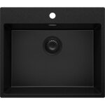 Primagran - evier cuisine en granit 58x50cm, lavabo 1 bac + kit de vidage, vier  encastrer au meuble ...