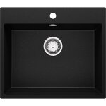 Primagran - evier cuisine en granit 58x50cm, lavabo 1 bac + kit de vidage, vier  encastrer au meuble ...