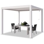 Toolport - primeyard pergola 3x3 m poteaux en aluminium blancs avec lames orientables en aluminium pavillon ... Toolport - primeyard pergola 3x3 m poteaux en aluminium blancs avec lames orientables en aluminium pavillon ...