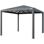 Toolport - primeyard tonnelle de jardin 3x3 m avec toit en polycarbonate - hardtop pavillon