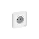 Schneider electric - prise 2p + t 16a encastr blanche complete avec plaque bornes auto fixation vis ...