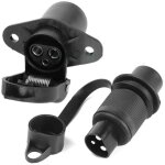 Prise 3 broches agricole male et prise 3 broches agricole femelle, 12v prise 3 plots pour v�hicules agricole ...