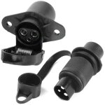 Prise 3 broches agricole male et prise 3 broches agricole femelle, 12v prise 3 plots pour v�hicules agricole ...