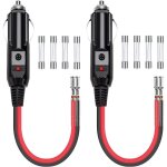 Prise allume cigare 12v / 24v adaptateur allume cigare m�le 10cm 16awg rallonge allume - cigare avec ...