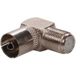 Prise d'antenne tv rf pour fiche f, coud�e, en m�tal